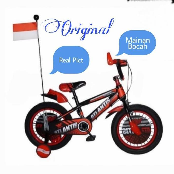 Sepeda Anak Bmx 16 Inch Atlantis Twins Musik Lampu Ban Jumbo Atlantis