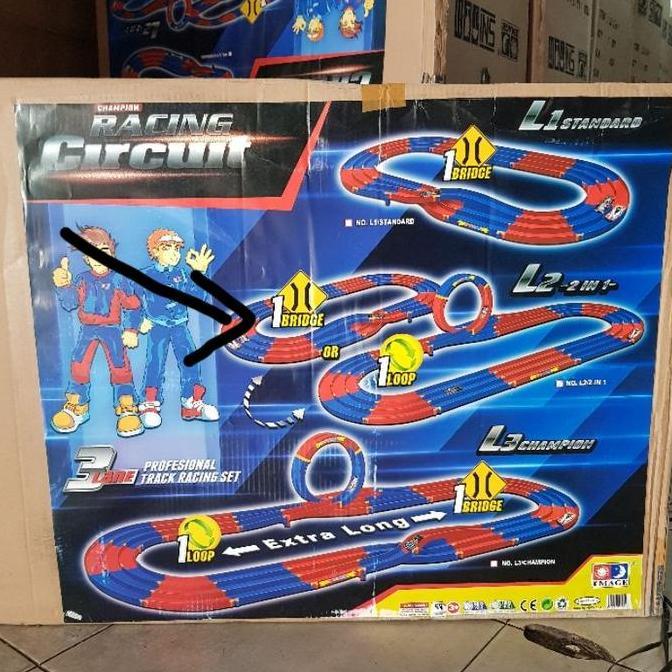 TREK ARENA JALANAN TAMIYA 3 JALUR SET TRACK IMAGE
