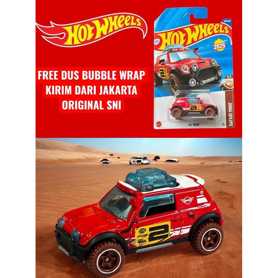 Hot Wheels Lil Roar Mini Cooper Merah Lot K 2025 Diecast Besi Made in Malaysia Original SNI Free Pac