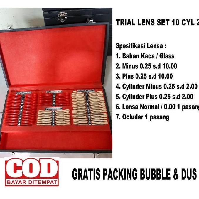 Alat Periksa Mata Trial lens set Alat Refraksi mata 10D cyl 2D