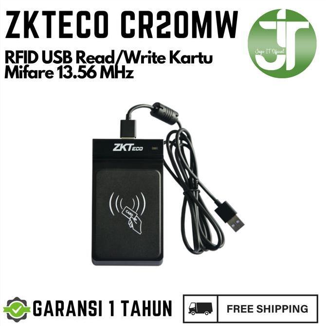 Pembaca RFID USB ZKTeco CR20MW USB Card Read and write mifare 13.56MHz DIN