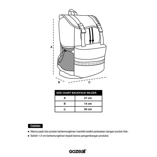 Gozeal | Backpack | Wilder | Tas Ransel Pria Wanita Unisex | Tas Laptop |  Canvas | Polos Hitam Seko