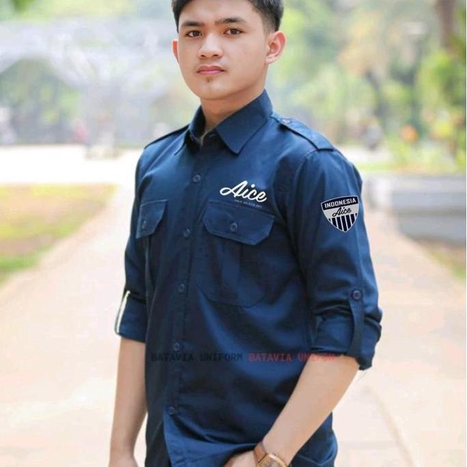 Kemeja PDH Seragam Kerja Custom Bordir Satuan Panjang - American Drill Union Pria Baju