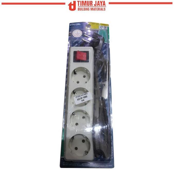 Ledeng- Stop Kontak Uticon St-1452 4 Lubang + Kabel/Colokan Listrik Sambung