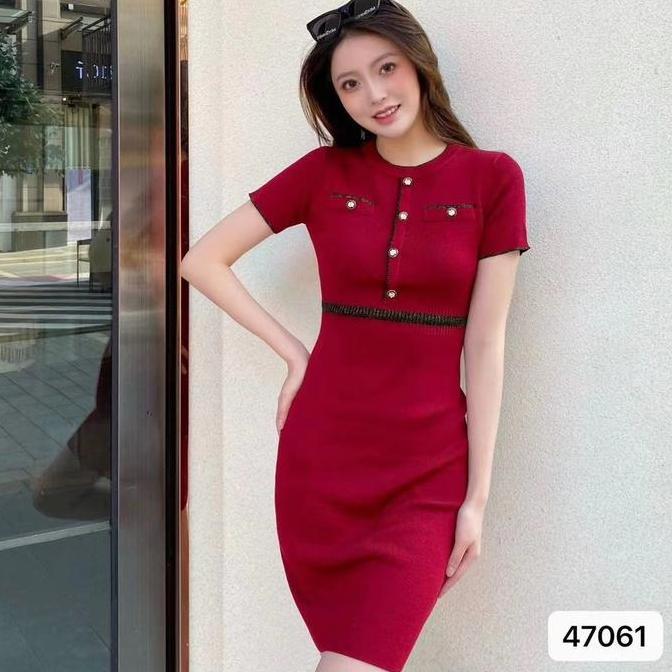 Xyxy- Ajw [Sbg] Dress Wanita Casual Rajut Lengan Pendek | Mini Dress Elegan Lengan Pendek | Drees Si