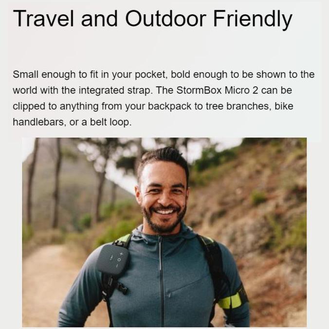 Audflow- Tribit Stormbox Micro 2 Bluetooth 5.3 Usb-C Portable Speaker