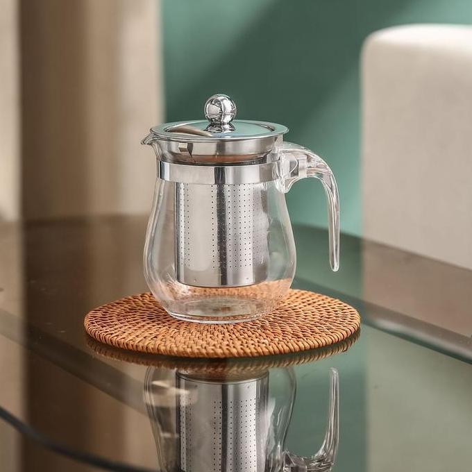 Terpopuler- Tea Pot Stainless Steel - Teapot Teko Beling Kaca Stainless Dengan Saringan Teh - Tea Po