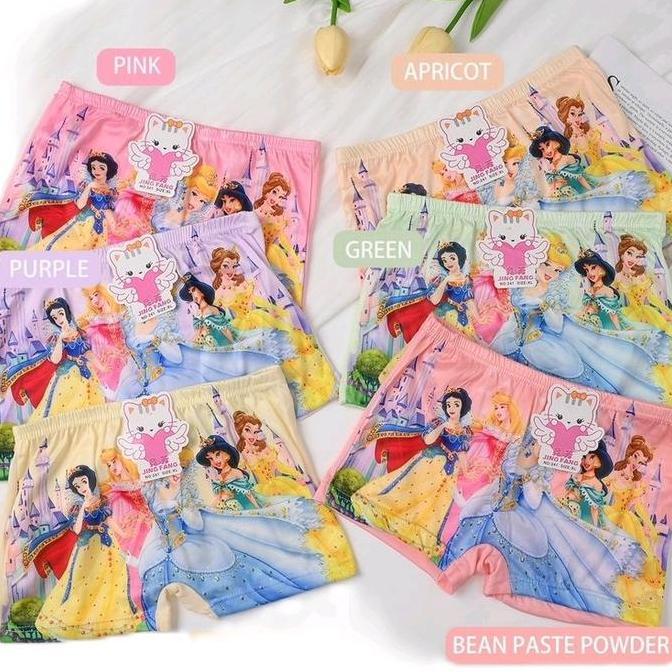 Duniaank- 6 Pcs Cd Boxer Anak Perempuan Kids Grosir 6 Pcs Celana Pendek  Balita Motif Celana  Boxer 