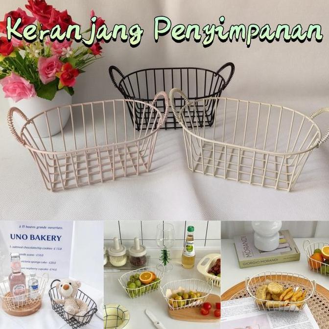 Vinnatsu Keranjang Penyimpanan Besi Tempa Keranjang Penyimpanan Rumah Kreatif Keranjang Buah Besi Me