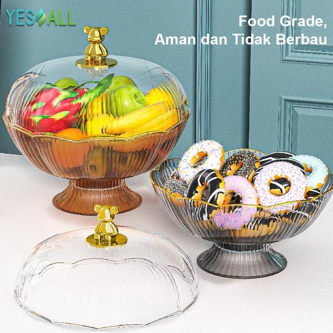 Terpopuler- Yesall Tudung Saji Bulat Penutup Makanan Transparan Tudung Saji Estetik Wadah Saji Prasm
