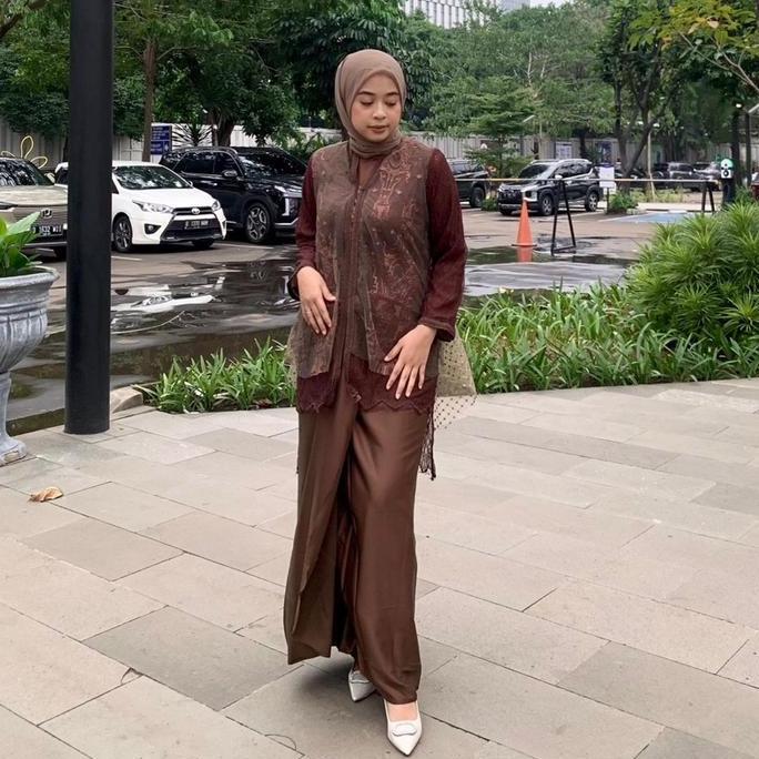 Busananew- Setelan Inner Outer Rok Panjang | Arumiset Outer Motif | Baju Wanita