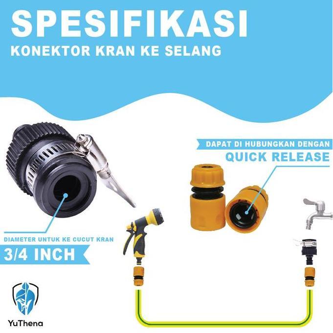 Cleaya- Sambungan Kran Air Sambungan Selang Konektor Selang Kran Air Ke Selang