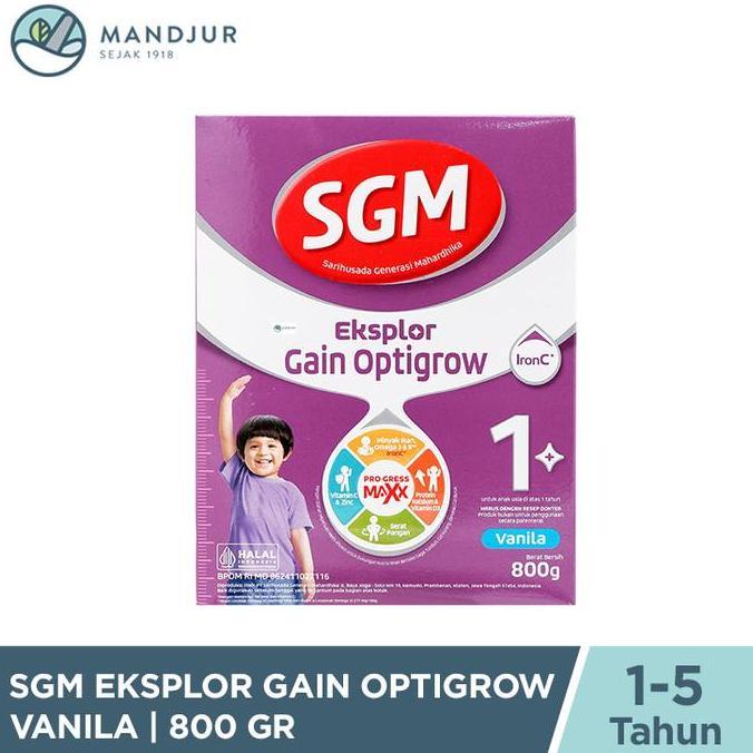 Cod,Bisa- Sgm Eksplor Gain Optigrow 1 Plus Vanilla 800 Gram