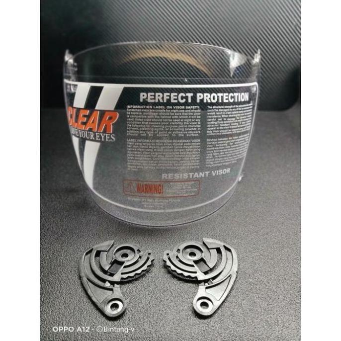 Thebest- Kaca visor helm nhk r6 original merk clear warna putih