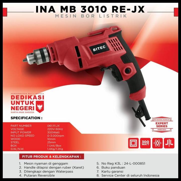 BEST DEAL MESIN BOR 10MM BITEC INA MBB-3010 NEW MODEL BOSCH BITEC BOSTEC 