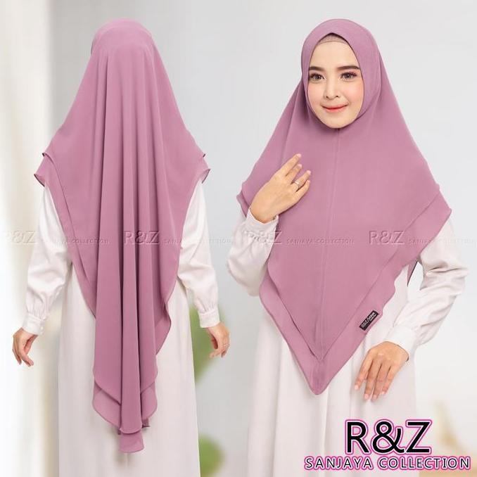 Newrilis- Hijab Khimar 2 Layer Sella Jumbo/Kerudung Instan Ceruty 2Layer Sella/Jilbab 2 Layer Ceruty