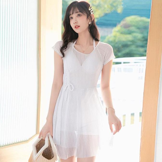 Baju Renang Remaja Perempuan Terusan Transparan Swimsuit Pantai Wanita y One Piece Korea Premium