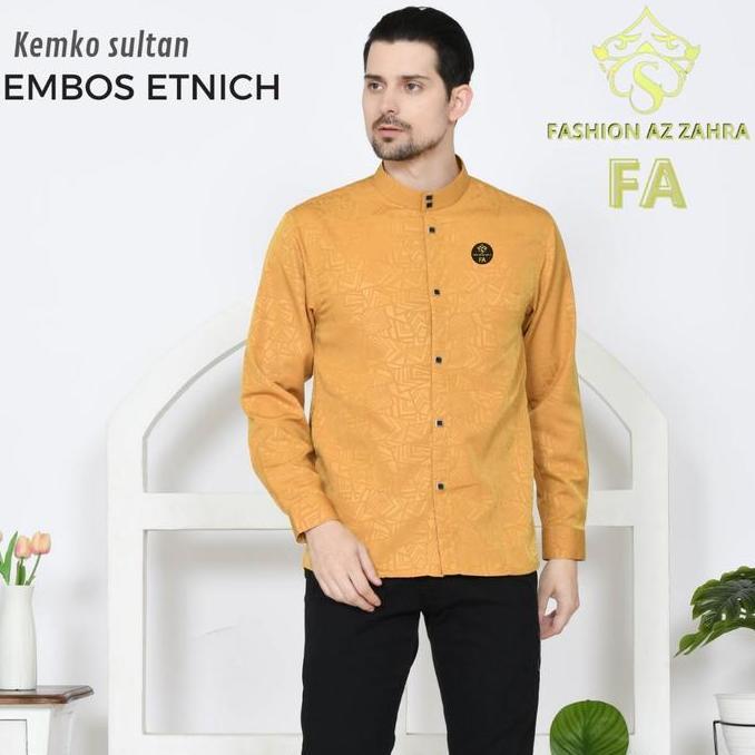 Uwouwo- Kemko Sultan Terbaru 2023 Baju Koko Sultan Mewah Kain Motif  Embos Kerah Nyaman Kantong Samp