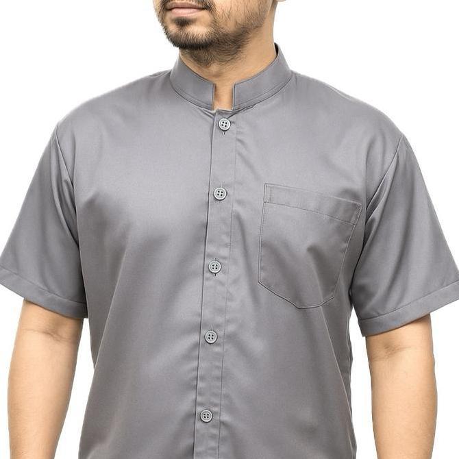 Uwouwo- Kemeja Semi Safari Bali / Baju Koko Lengan Pendek Dewasa