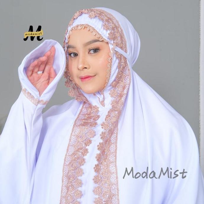 BEST SELLER MUKENA DEWASA TERUSAN PUTIH KATUN MIKRO RENDA MEWAH
