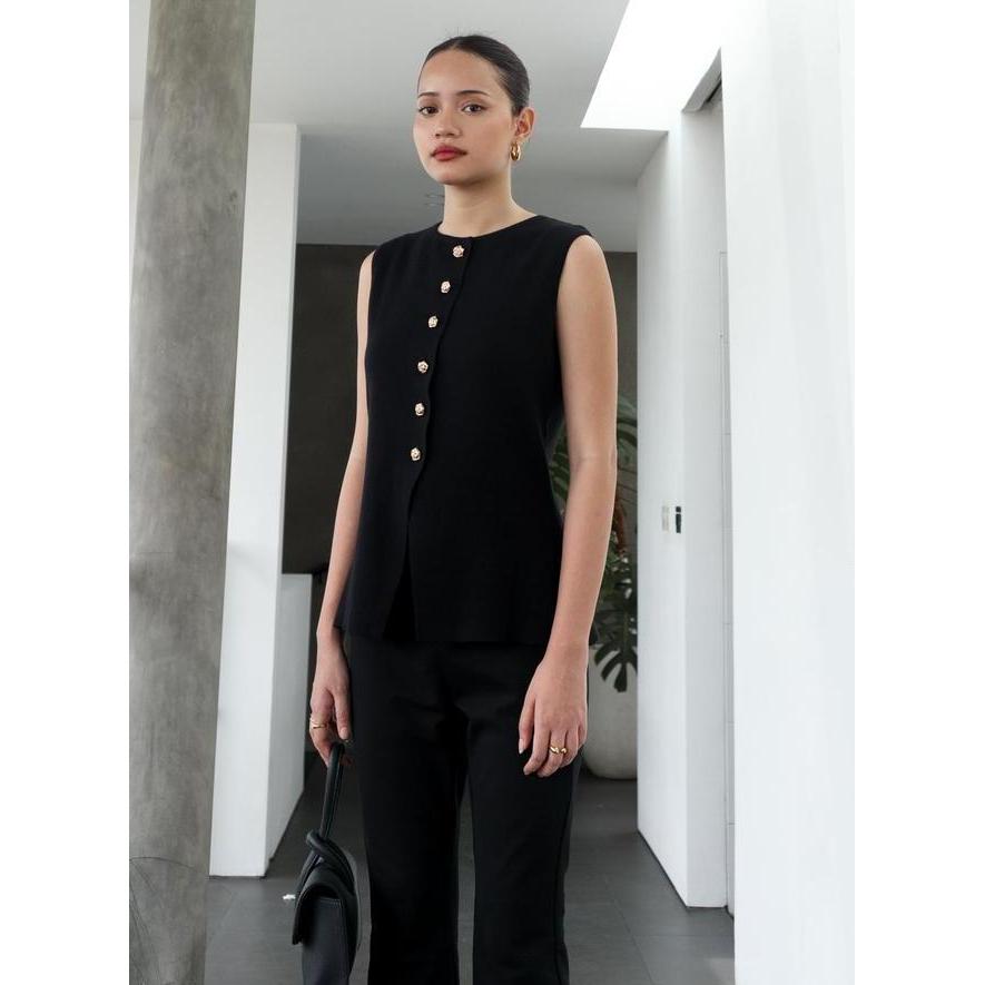Kaiahati Anastasia Knit Waistcoat Top Knitwear Atasan Wanita Atasan Knit Baju Rajut Wanita Knit Katu