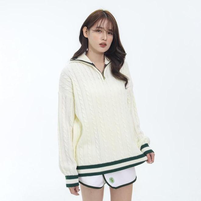 Loony Cable Polo Knit Sweater