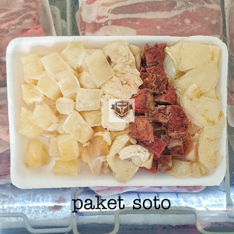 paket soto santan / sapi rebus / babat putih / kikil rebus / usus rebus gr Termurah