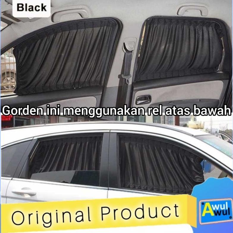 Tirai Gorden Mobil Mewah Penahan Panas untuk 2 Pintu Rel Atas Bawah