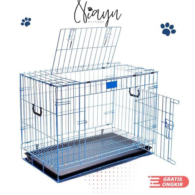 OmJin Kandang Kucing Lipat Besi Tebal 75x45x50cm