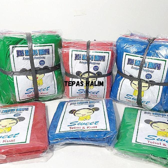 1 Lusin Jas Hujan Plastik Tebal Ponco Lengan Panjang merk Boss Baby