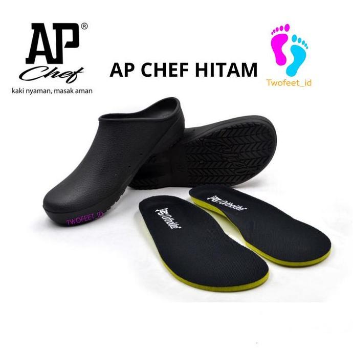 AP CHEF HITAM & PUTIH SIZE 38 - 45 - SEPATU AP CHEF - SEPATU KOKI - SEPATU AP CHEF