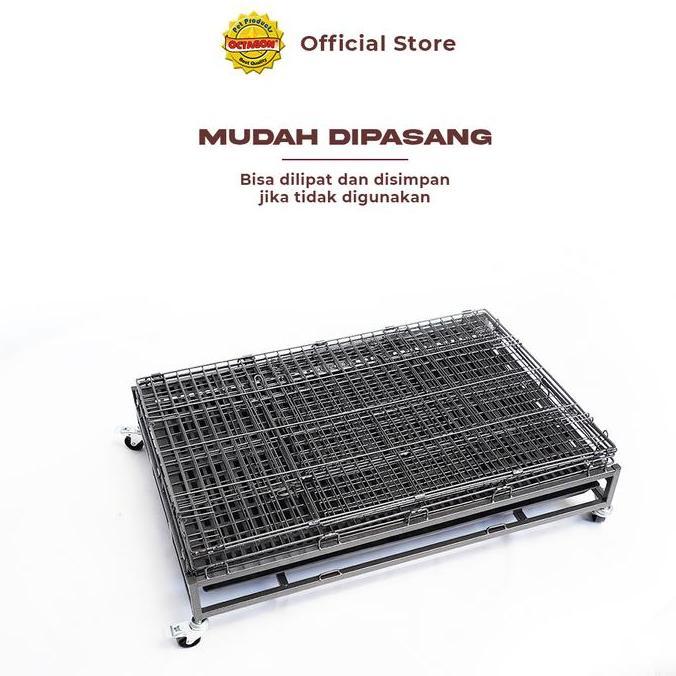 Kandang Octagon - Kandang Lipat Premium | Kandang Besi Lipat | Kandang Hewan 2 Pintu