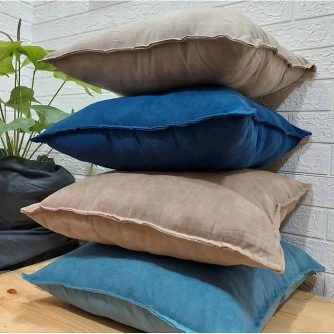 Sarung Bantal Sofa Kursi polos Bahan Suede Bantal Besar Lantai