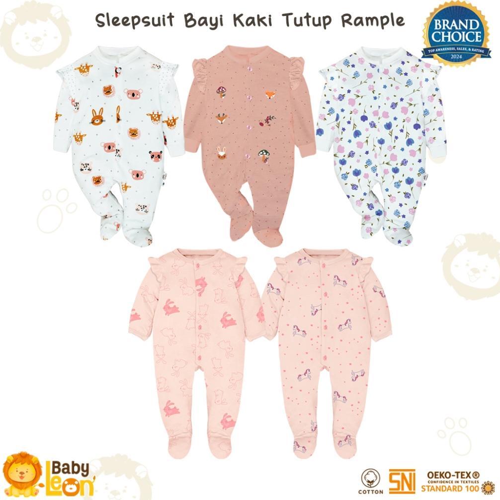 Awet Babyleon Sleepsuit Bayi 0-1 Tahun Sleepsuit Kaki Tutup Lengan Panjang Jumpsuit Bayi Perempuan N