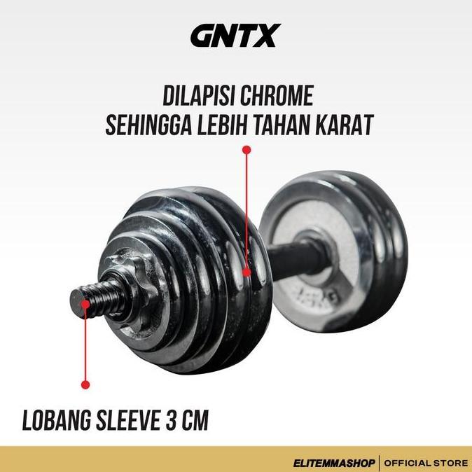 GENETIX FIT Chrome Dumbbell Set 50KG Alat Fitness Barbell Dumbbell, Dumbbell Set, Barbell Set, Dumbb