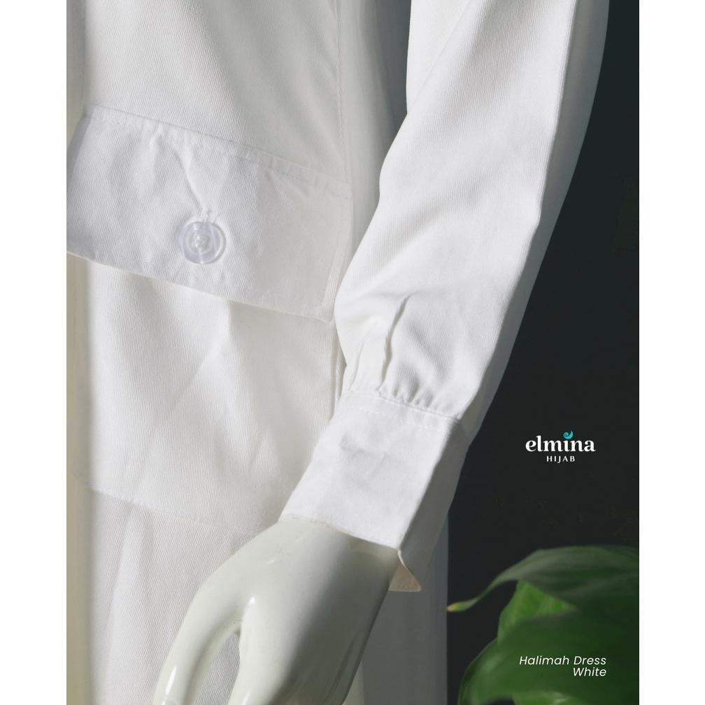 Gamis Putih Halimah Dress Off-White by Elmina Hijab Baru