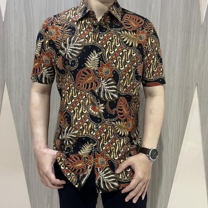 Promo [Gridline - S285 Panoramic Black] Kemeja Batik Pria Slimfit Katun