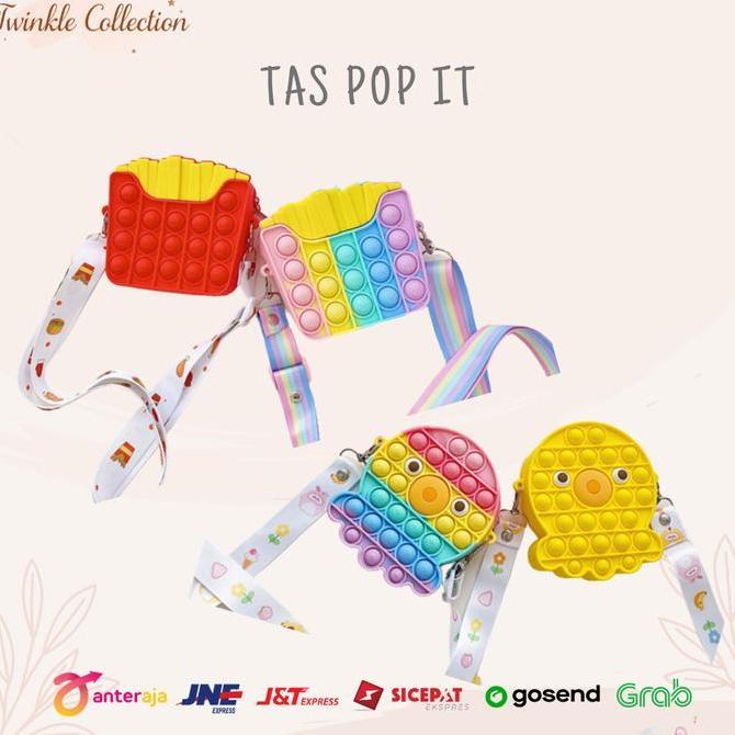 POP IT Tas Selempang Anak & Dewasa Bubble Push Fidget Toys Bag Rainbow