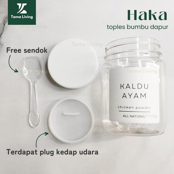 Thebest- Toples Bumbu Dapur 200 ML Free Label dan Sendok - Jar Bumbu Dapur