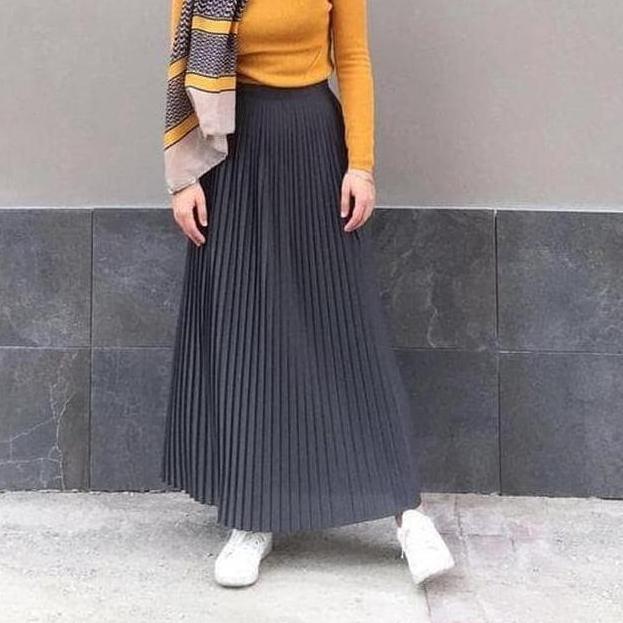(BEST SELLER) ROK PANJANG PLISKET PREMIUM TEBAL KUALITAS BAGUS IMPORT/ROK A 236