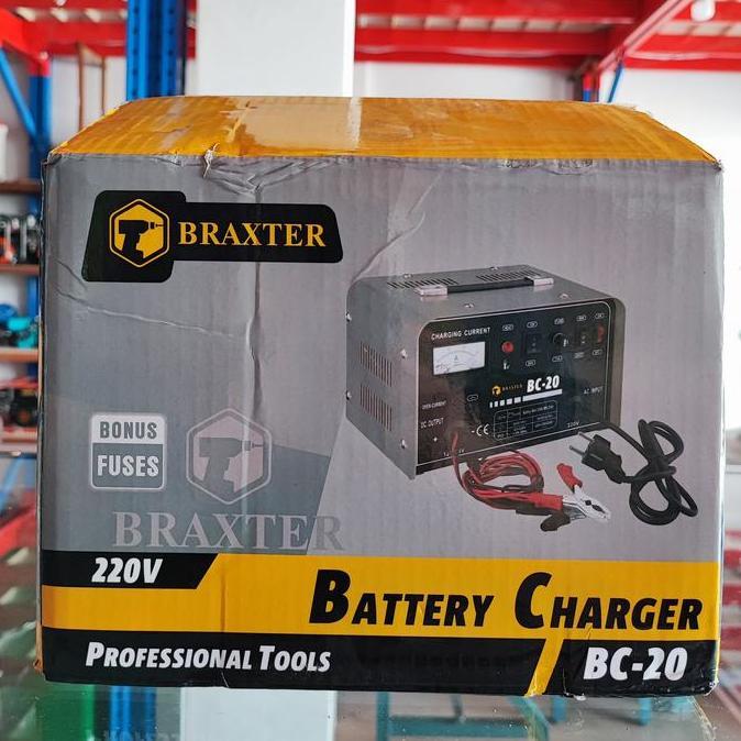 Setruman Aki / Cas Aki / Alat Setrum Aki / Charger Aki / Battery Charger Braxter BC-20