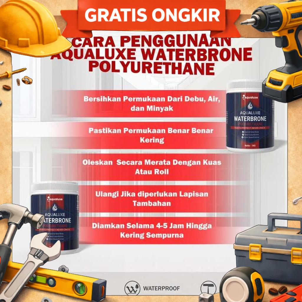 Aqualuxe Cat Pelapis Anti Bocor Waterproof Coating Paint Tembok Dan Dak Beton Tahan Air
