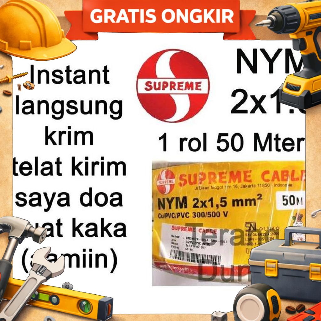 Kabel Supreme 2X1.5 1Rol Kabel 2X1.5 Supreme 1 Rol Supreme 2X1.5 1Rol 50Meter Kabel Tunggal Supreme 