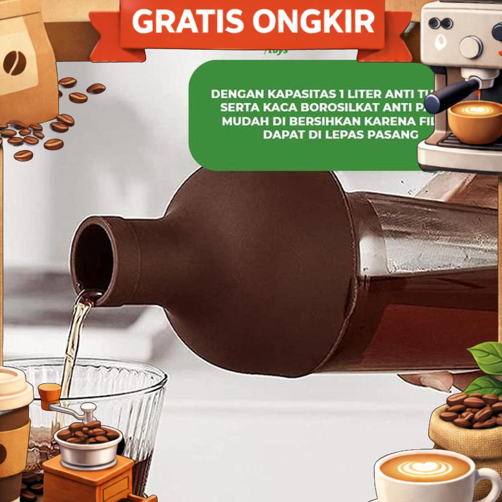 Botol Cold Brew Bottle Tea Infuser 1 Liter Botol Infused Water 1000Ml