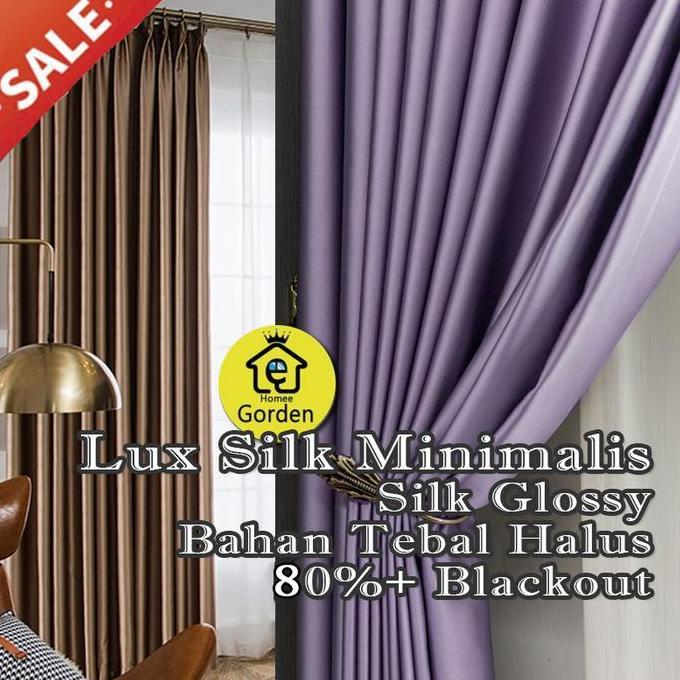 Promo Gorden Polos Minimalis Blackout Dimunt Warna Coklat Ungu Cod