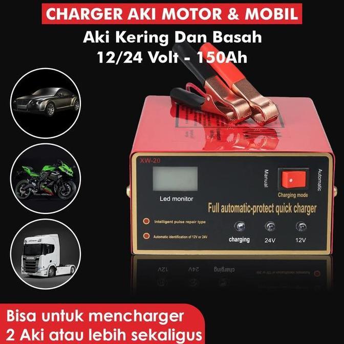 Alat Cas Aki Charger Aki Dari Auto Charger Alat Cas Aki Kering Dan Basah 1500A Otomatis Untuk Mobil 