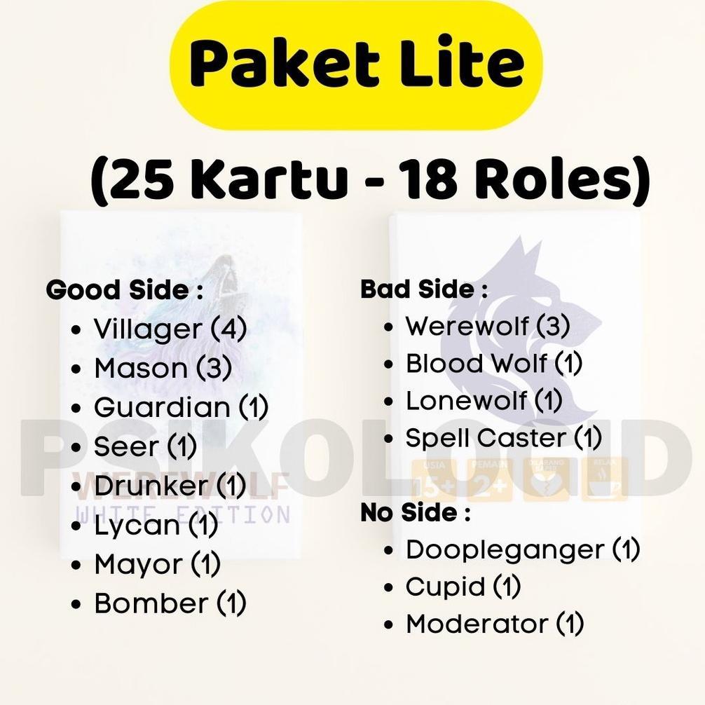 (Ready Stock) -  Werewolf / Mafia Games White Edition