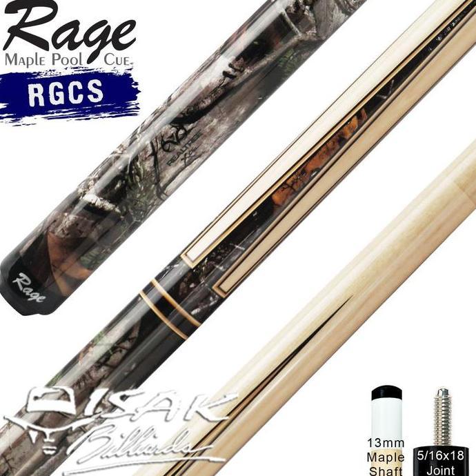 Rage RGCS Pool Cue - 13 mm Maple Billiard Stick Stik Biliar Players