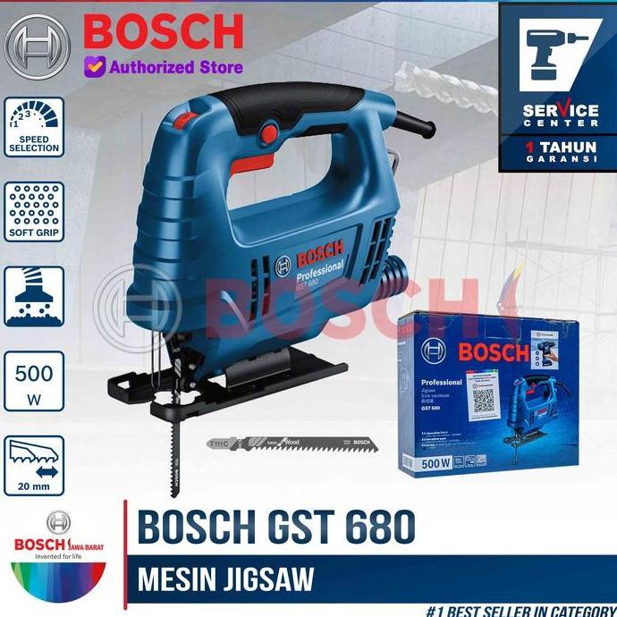 TERBARU BOSCH GST 680 Mesin Gergaji Listrik 500 Watt 68MM Jigsaw GST680 dengan Kecepatan Adjustable 