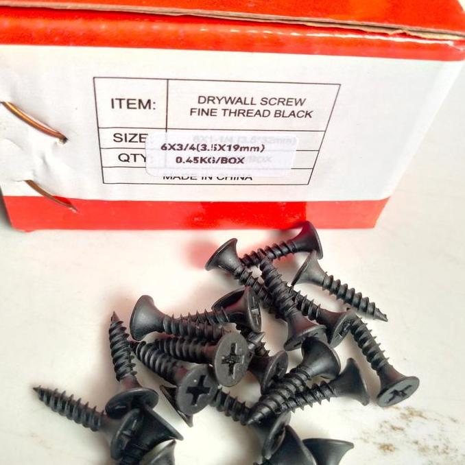 Dnabig- Sekrup Gypsum 6 X 3/4 Sekrup Gipsun 2Cm Sekrup Hitam